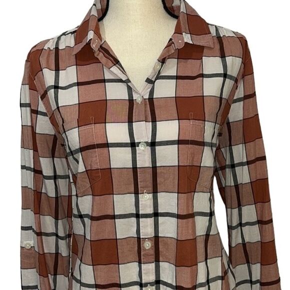 Ann Taylor Factory Relaxed Fit Collared Button Down Blouse - Picture 2 of 12